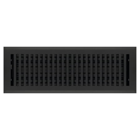 4" x 14" Flat Black Contemporary Style Floor Register - Decorative Vent Cover