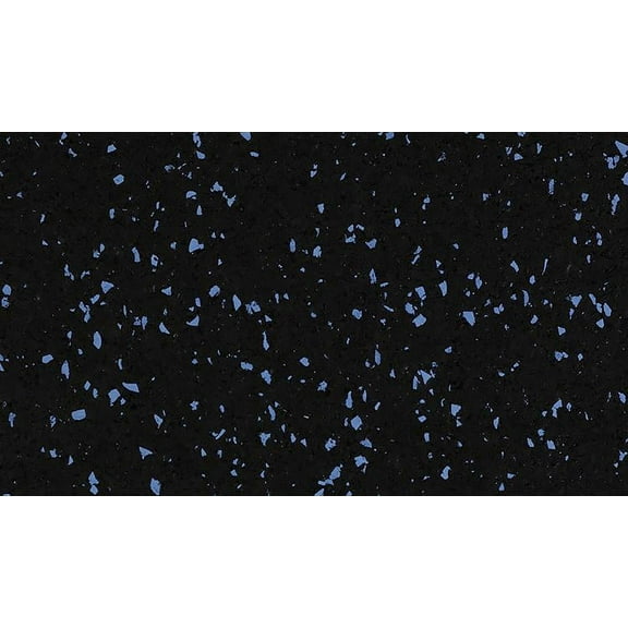 4' x 15' x 8mm Rolled Rubber Floor for Fitness & Workout Spaces (10% Blue Bird)