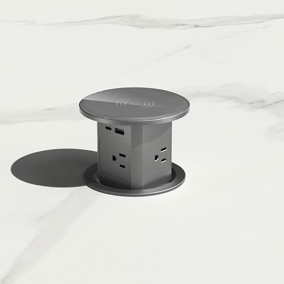 4 x 15A Thai-style outlets + USB-A/C (20W) + Wireless Charging (15W)  Gray