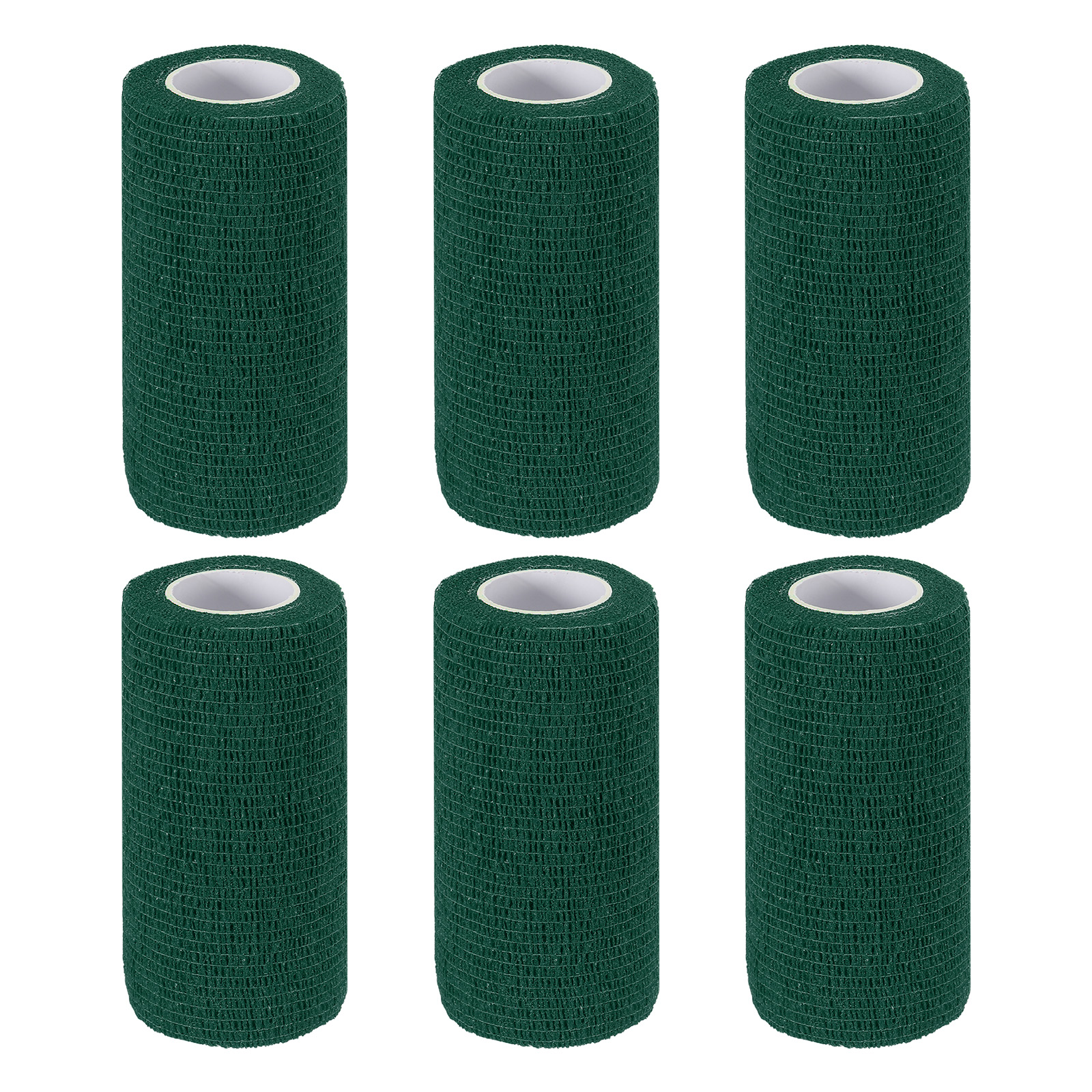 4" x 177" 6 Pcs Self Adhesive Bandage Wrap Elastic Self Tape Sport Dark Green