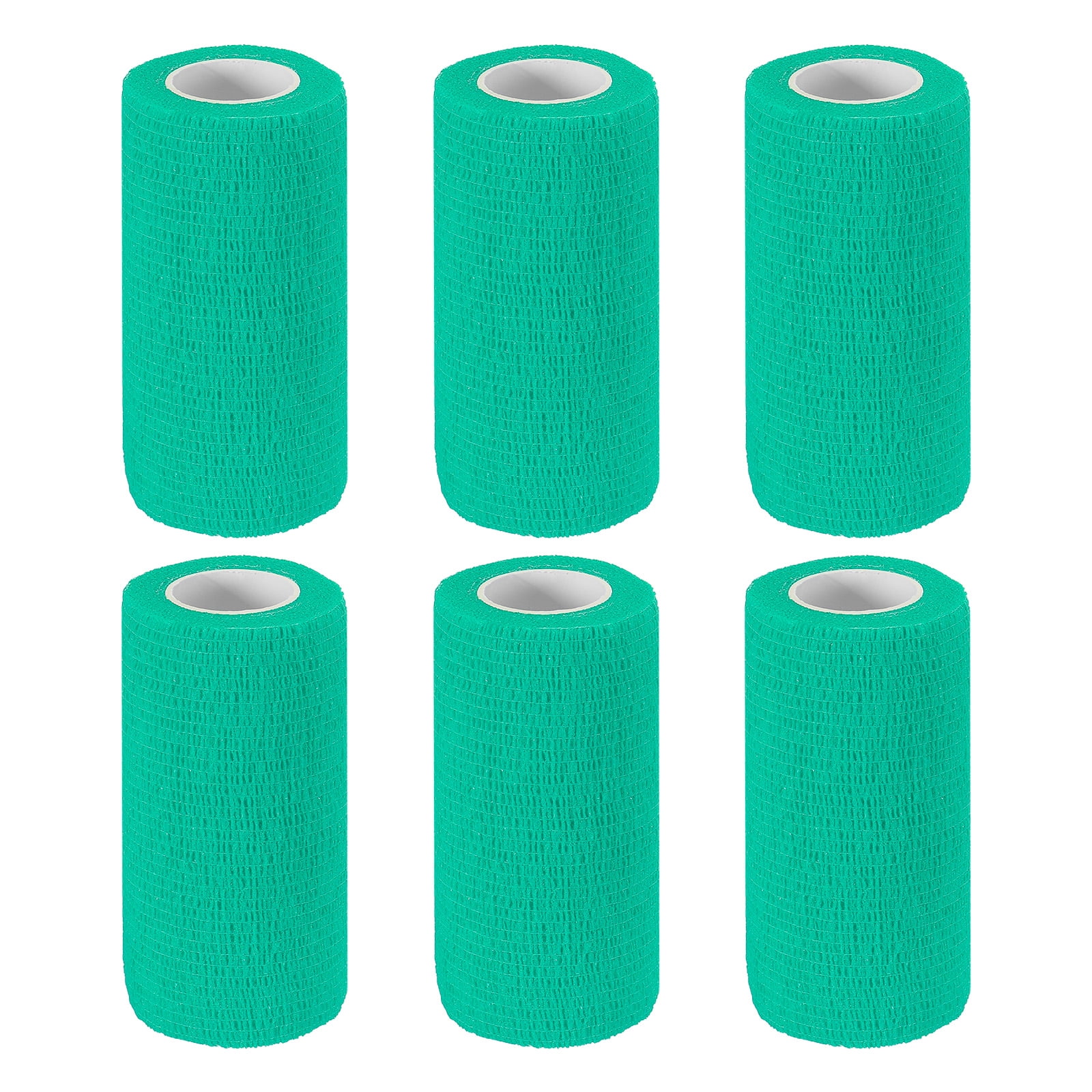 4" x 177" 6 Pcs Self Adhesive Bandage Wrap Elastic Self Tape Sport Green