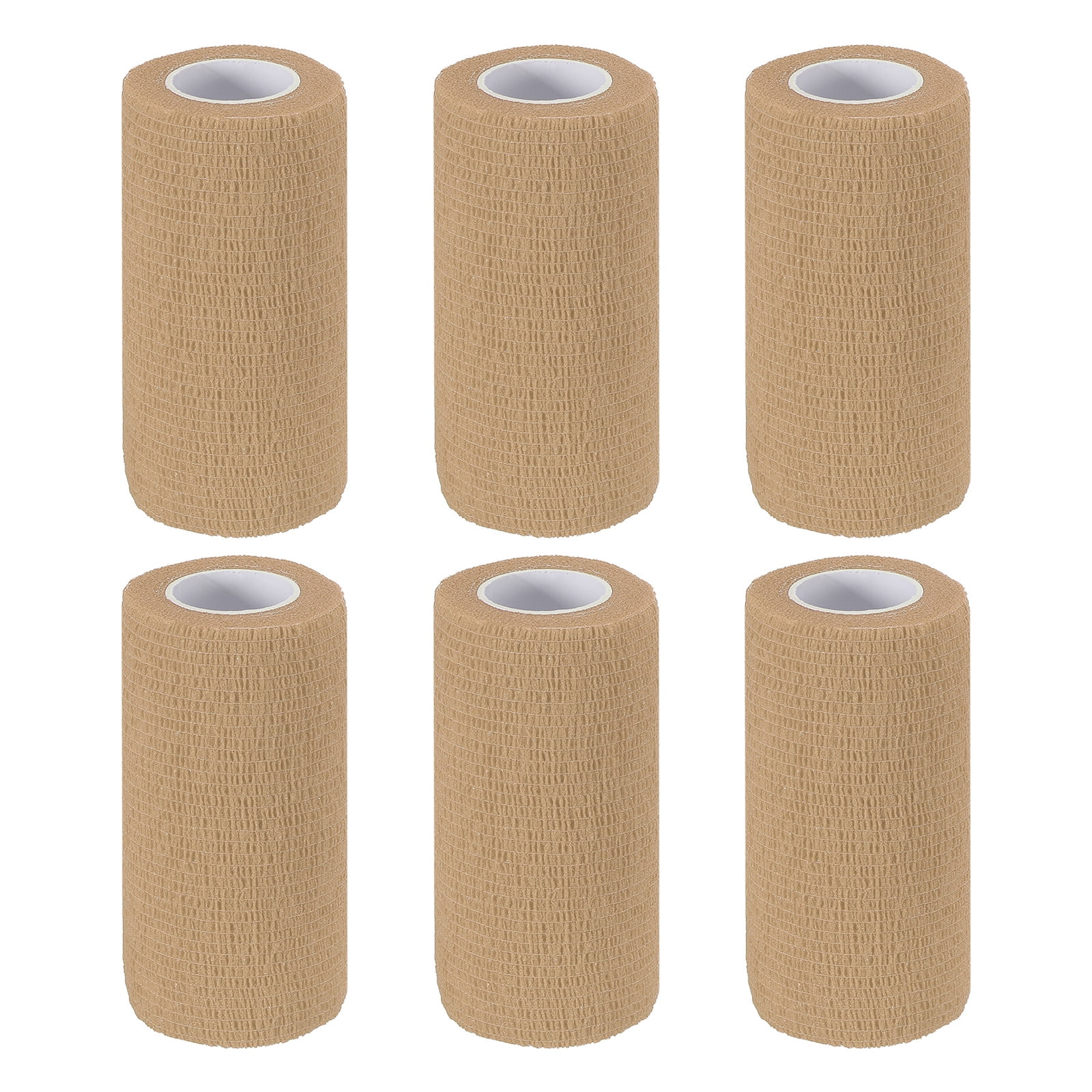 4" x 177" 6 Pcs Self Adhesive Bandage Wrap Elastic Self Tape Sport Light Skin Color