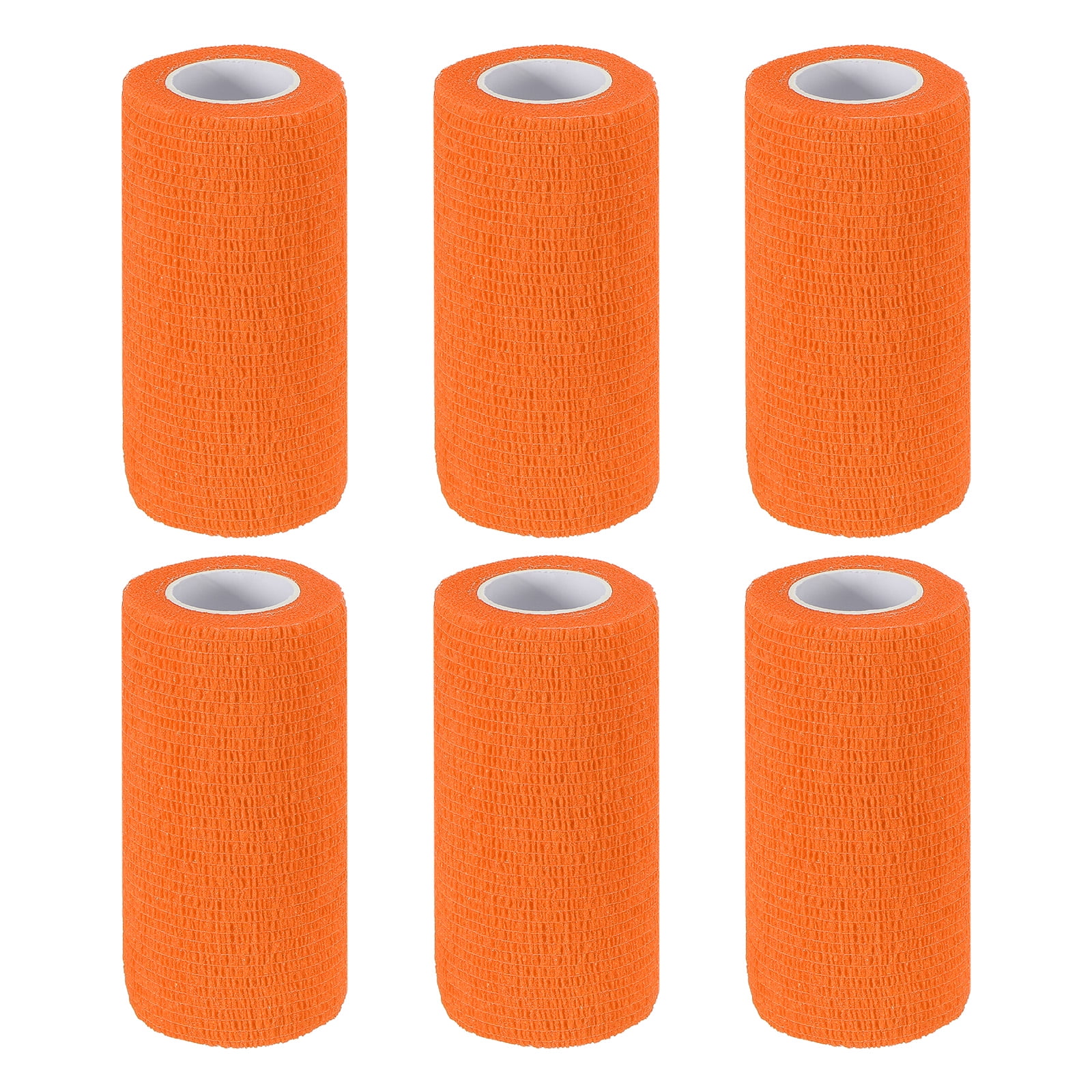 4" x 177" 6 Pcs Self Adhesive Bandage Wrap Elastic Self Tape Sport Orange