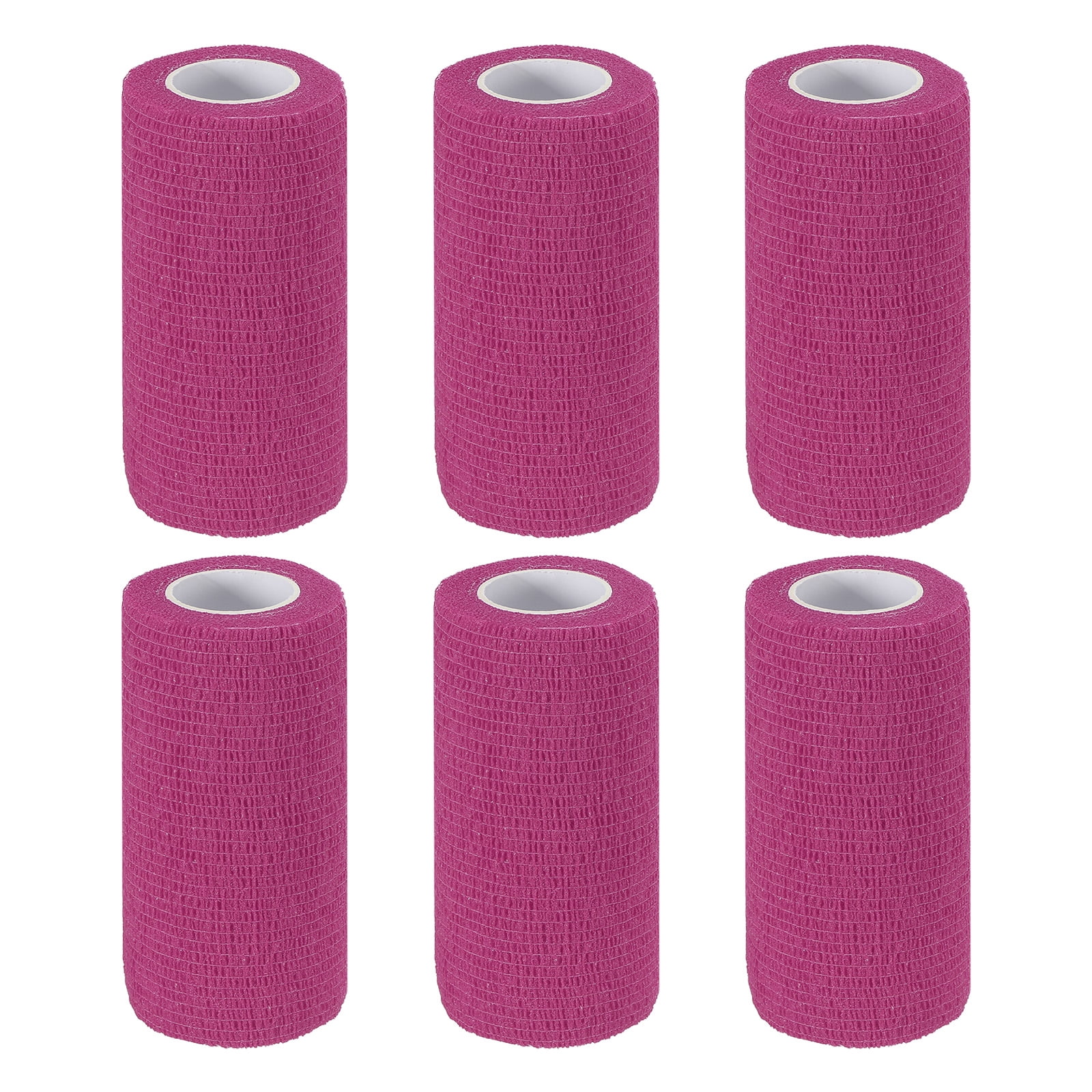 4" x 177" 6 Pcs Self Adhesive Bandage Wrap Elastic Self Tape Sport Pink
