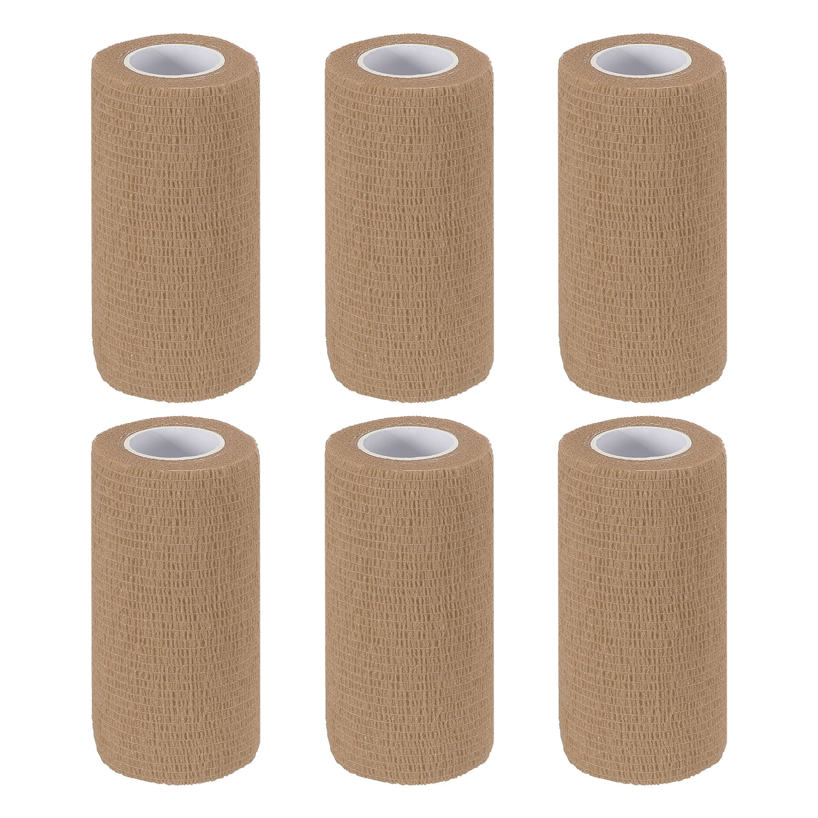 4" x 177" 6 Pcs Self Adhesive Bandage Wrap Elastic Self Tape Sport Skin Color