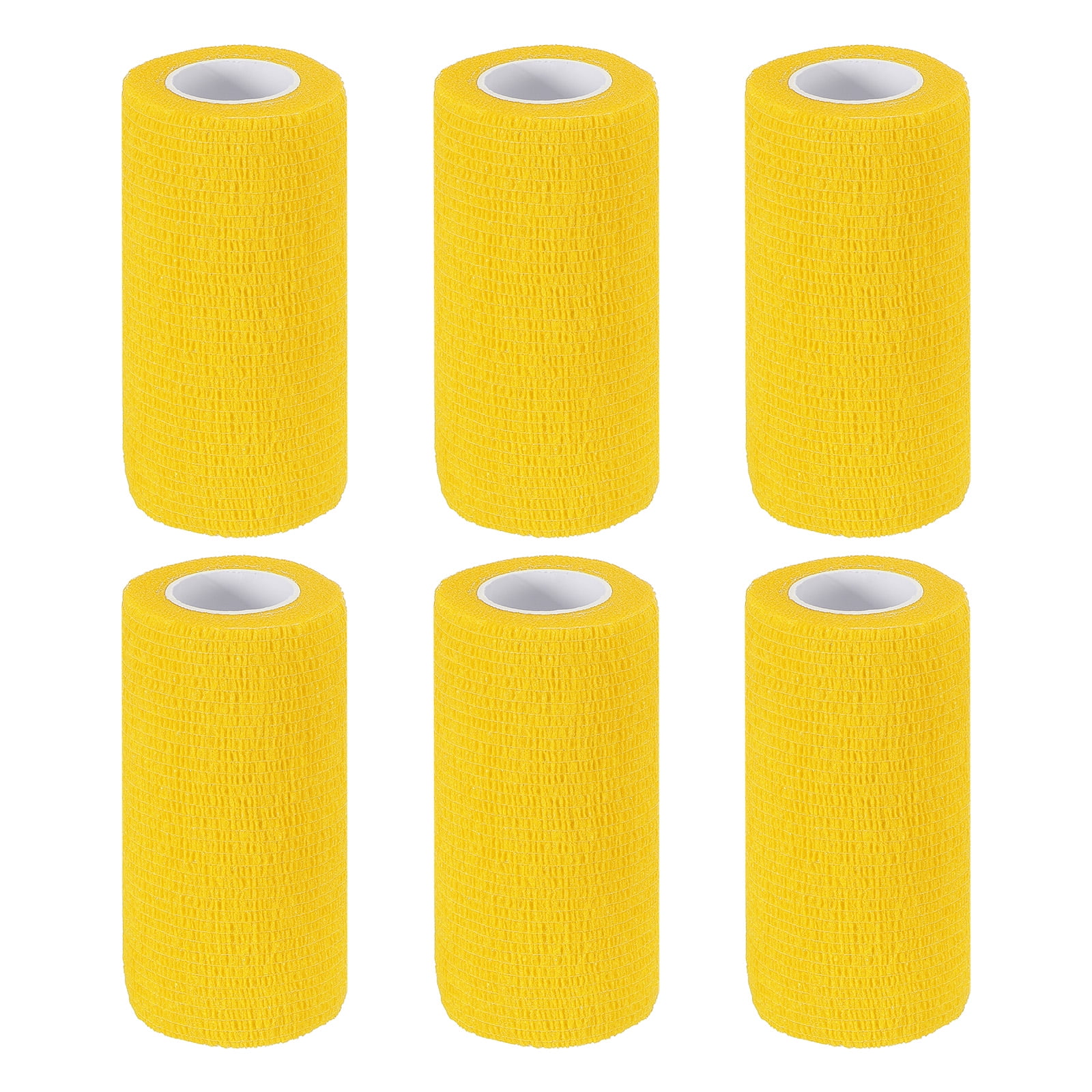 4" x 177" 6 Pcs Self Adhesive Bandage Wrap Elastic Self Tape Sport Yellow