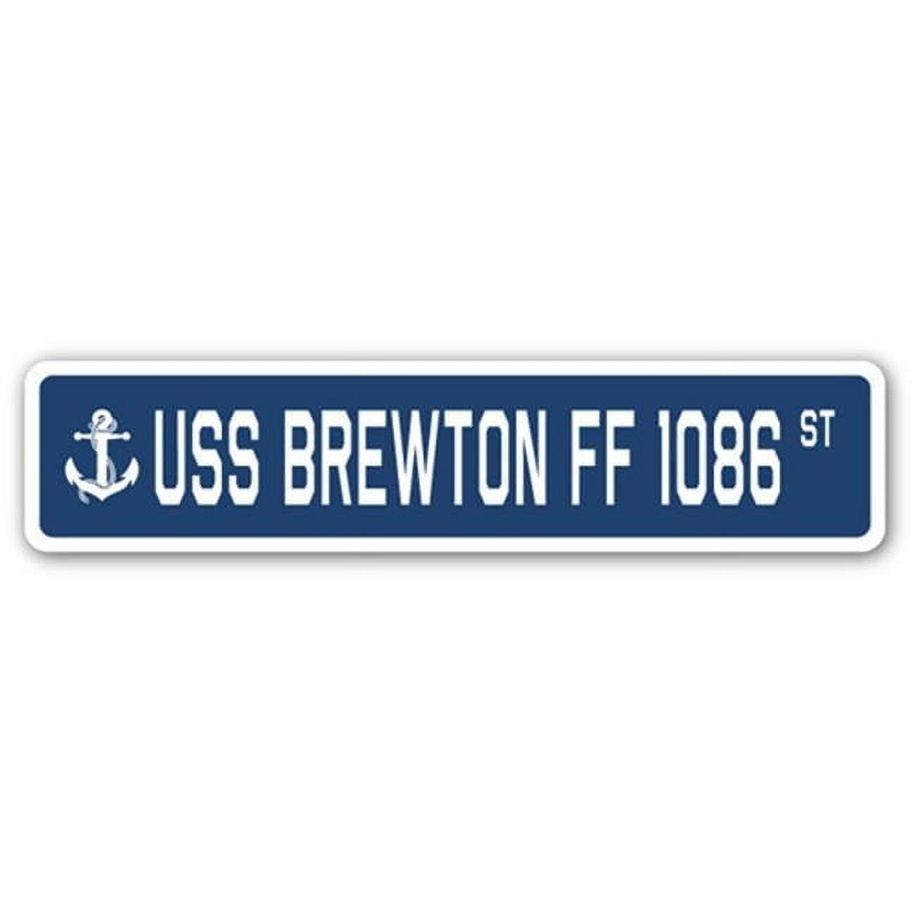 4 x 18 in. A-16 Street Sign - USS Brewton FF 1086 - Walmart.com
