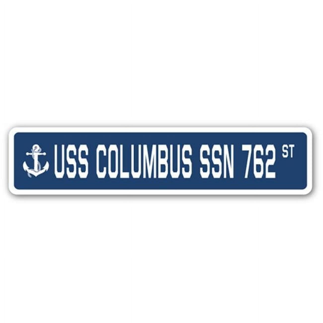 4 x 18 in. A-16 Street Sign - USS Columbus SSN 762 - Walmart.com