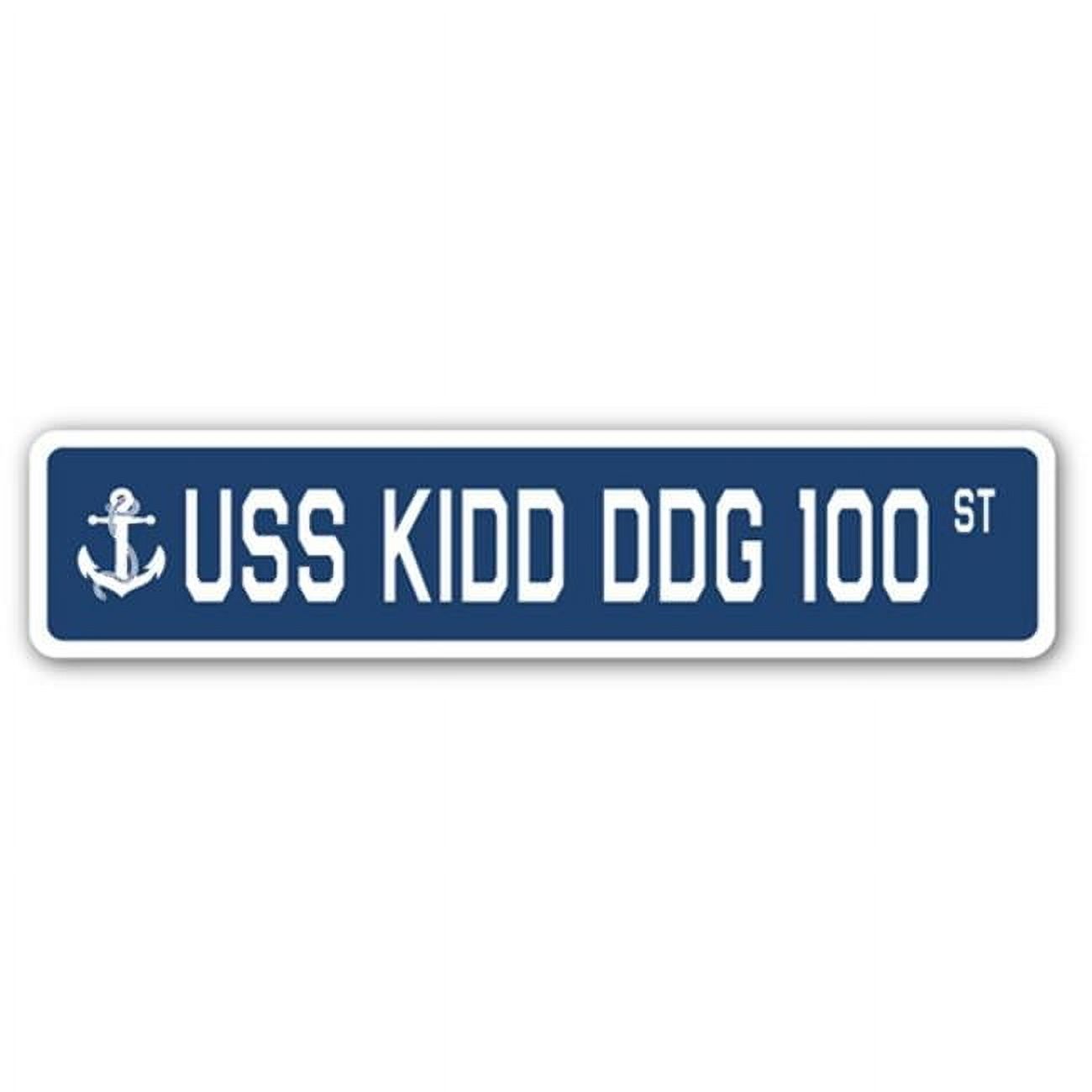 4 x 18 in. A-16 Street Sign - USS Kidd DDG 100 - Walmart.com