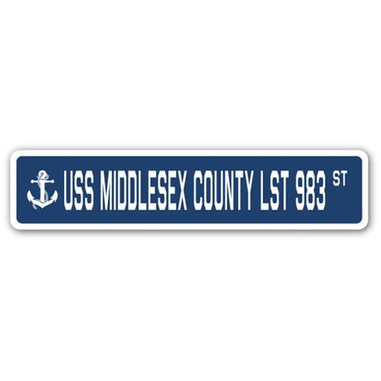 4 x 18 in. A-16 Street Sign - USS Middlesex County LST 983 - Walmart.com
