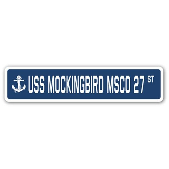 4 x 18 in. A-16 Street Sign - USS Mockingbird MSCO 27