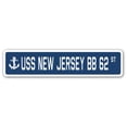thumbnail image 1 of 4 x 18 in. A-16 Street Sign - USS New Jersey BB 62, 1 of 1