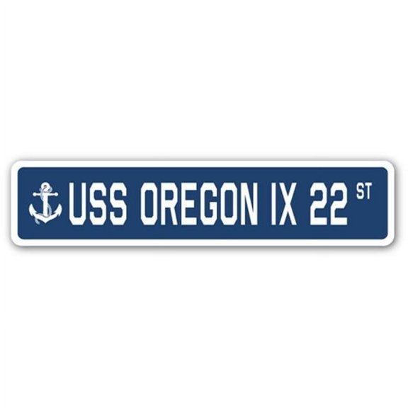 4 x 18 in. A-16 Street Sign - USS Oregon IX 22