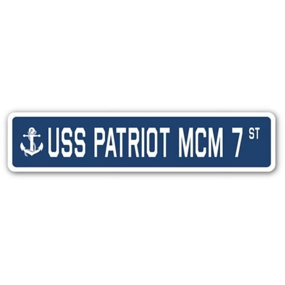 4 x 18 in. A-16 Street Sign - USS Patriot MCM 7