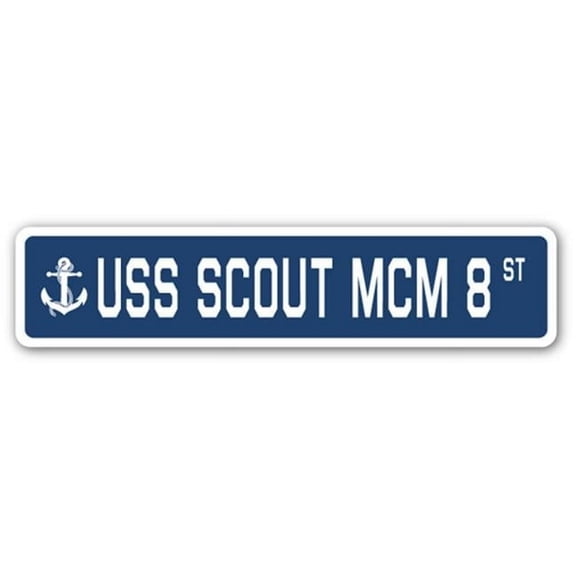 4 x 18 in. A-16 Street Sign - USS Scout MCM 8