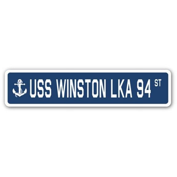 4 x 18 in. A-16 Street Sign - USS Winston LKA 94