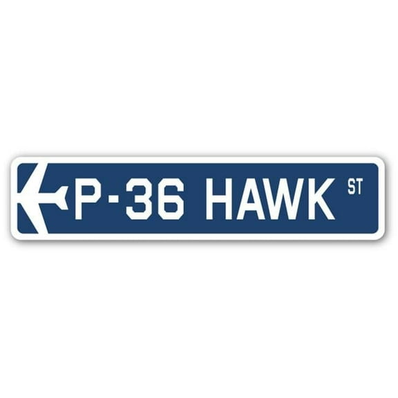 4 x 18 in. Air Force Aircraft Military Street Sign - P-36 Hawk