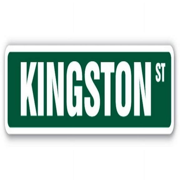 4 x 18 in. Childrens Name Room Decal Street Sign - Kingston