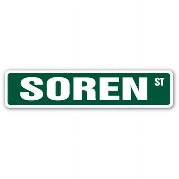 4 x 18 in. Childrens Name Room Street Sign - Soren