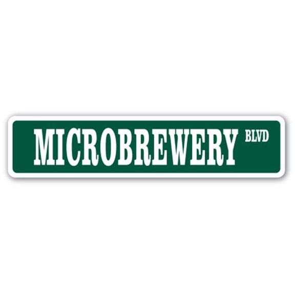 4 x 18 in. Microbrewery Street Sign - Drinker Beer Ale Micro Brewery