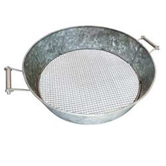Composter Silver 4 x 19 x 15.75 in. Round Galvanized Steel Compost Sifter with Wire Mesh ...