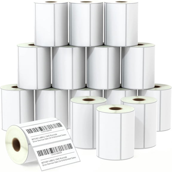 4" x 2" (102 mm x 51 mm) Barcode Shipping & Multipurpose Labels Compatible with Zebra & Label Printer,Premium Adhesive & Perforated [16 Rolls, 12000 Labels]