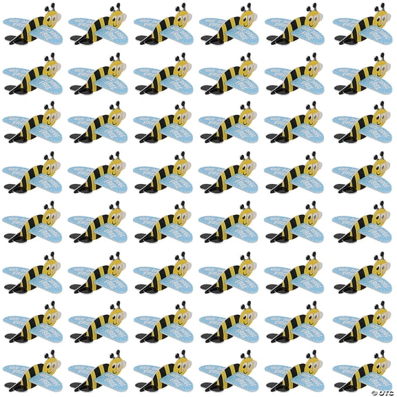 4" x 2 3/4" Bulk 48 Pieces Mini Multicolor Bee Drug Free Foam Gliders