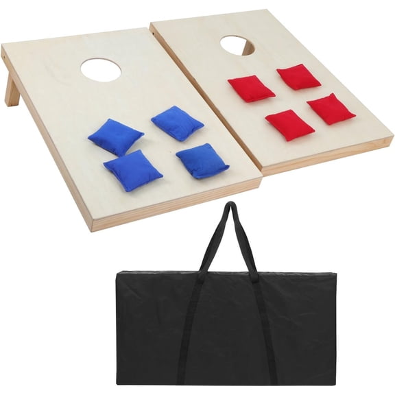 4' x 2'/ 3' x 2' Solid Wood Premium Bean Bag Toss Cornhole Game Board Playset Backyard Portable