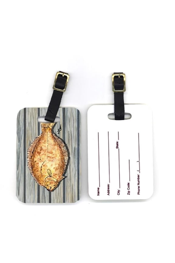 4 x 2.75 in. Pair of Fish Flounder Luggage Tag