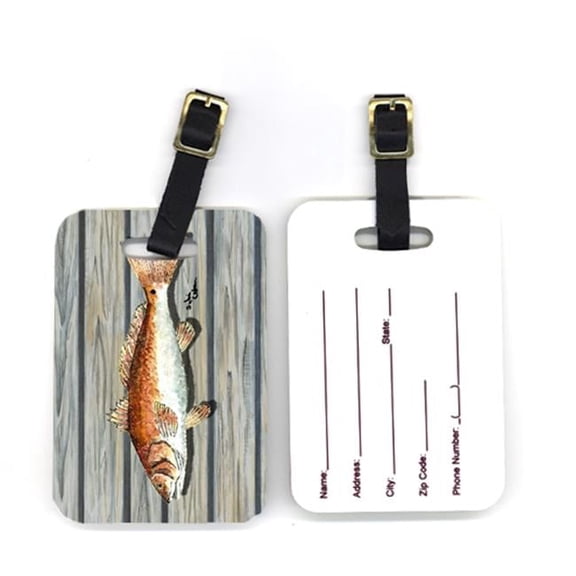 4 x 2.75 in. Pair of Red Fish Luggage Tag