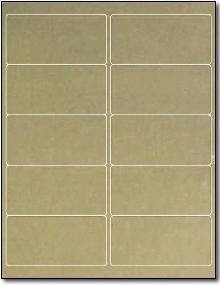 4" x 2" Gold Foil Labels for Laser Printers 10 Sheets / 100 Labels