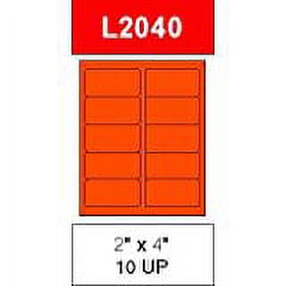 4" x 2" Red Fluorescent Labels for Laser Printers, Inkjet Printers or Copier Machines. (GL2040 RD)