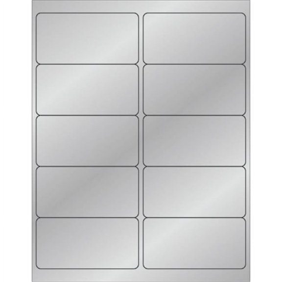4 x 2 in. Silver Foil Rectangle Laser Labels - Pack of 1000
