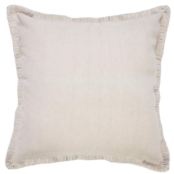 4 x 20 x 20 in. Beige Solid Color Zippered 100 Percent Cotton Throw Pillow - Set of 2