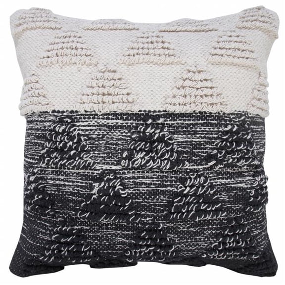 4 x 20 x 20 in. Black Geometric Zippered 100 Percent Cotton Throw Pillow - Set of 2