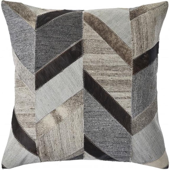 4 x 20 x 20 in. Brown Chevron Zippered 100 Percent Wool Throw Pillow - Set of 2