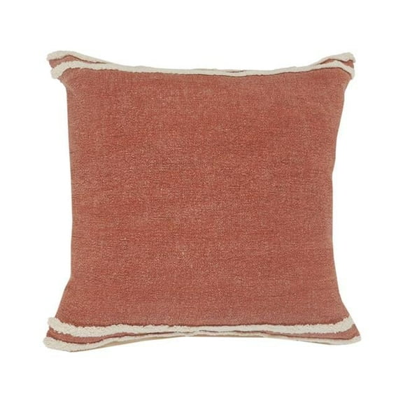4 x 20 x 20 in. Brown Striped Zippered 100 Percent Cotton Throw Pillow - Set of 2