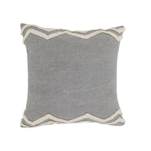 4 x 20 x 20 in. Gray Chevron Zippered 100 Percent Cotton Throw Pillow - Set of 2
