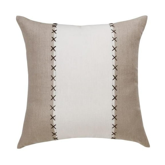 4 x 20 x 20 in. Gray Patchwork Zippered Linen Throw Pillow - Set of 2