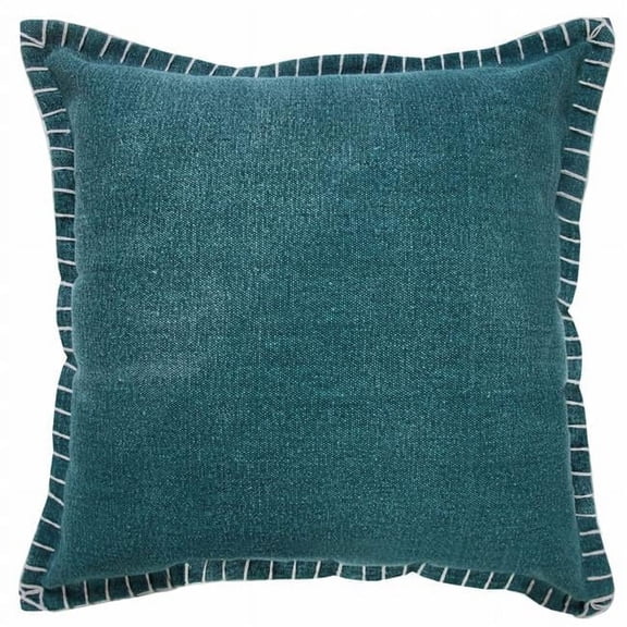 4 x 20 x 20 in. Green Solid Color Zippered 100 Percent Cotton Throw Pillow - Set of 2
