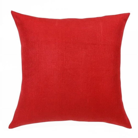4 x 20 x 20 in. Red Solid Color Zippered Linen Throw Pillow - Set of 2