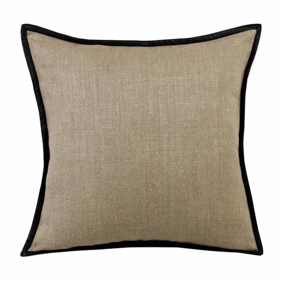 4 x 20 x 20 in. Tan Solid Color Zippered Linen Throw Pillow - Set of 2