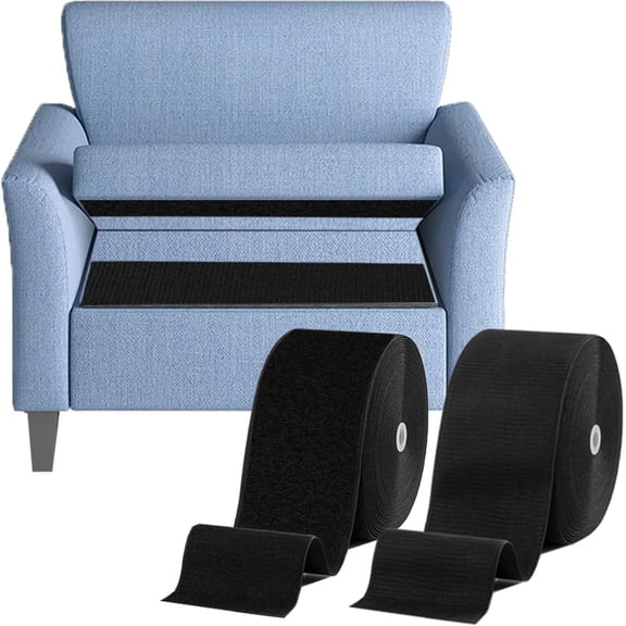 4'' x 20Ft Large Hook and Loop Sheet Tape Fastener, Self Adhesive Heavy Duty Strips, Keep Couch Cushions from Sliding, Rug Gripper Tape & Pads