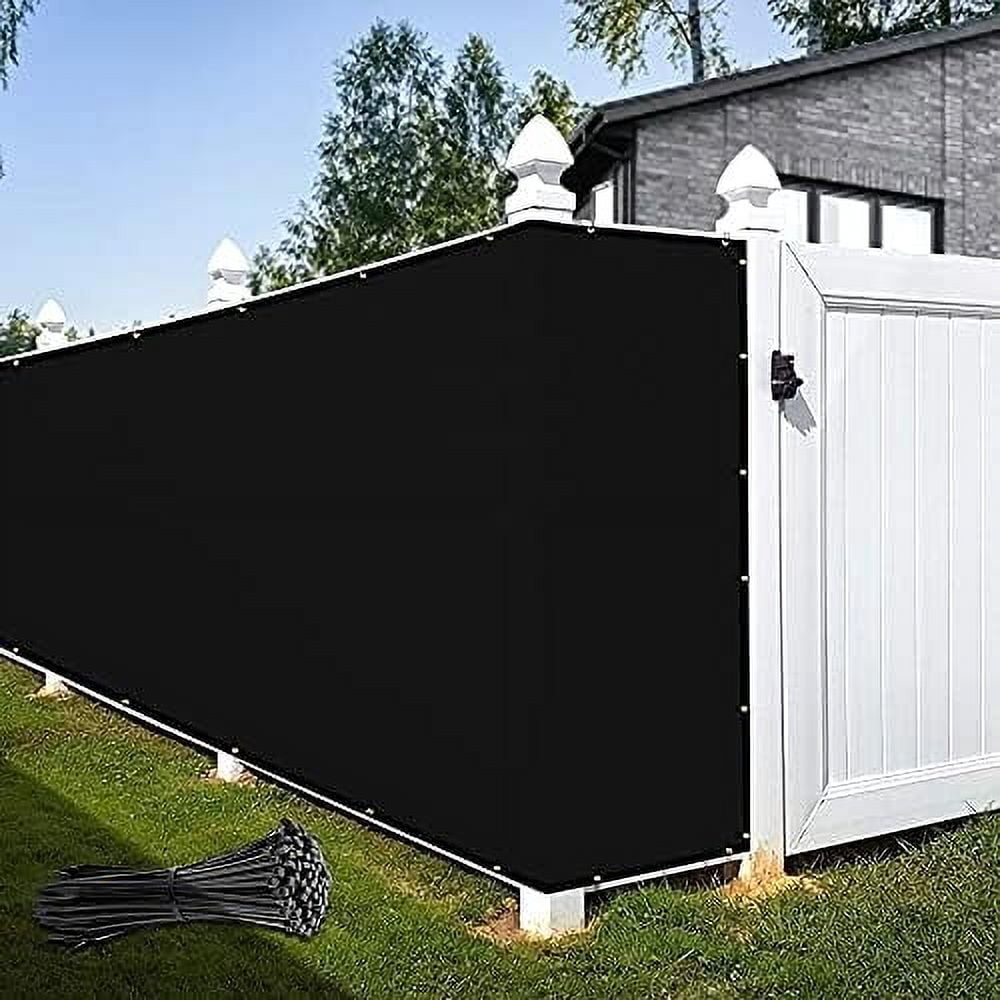 Privacy Display Cover 4' x 220' Custom Size Black Fence Privacy Screen Cover Windscreen Heavy ...