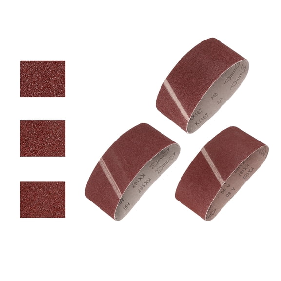 4 x 24 Inch Sanding Belts, 30 Pcs 40/60/80 Grits Aluminum Oxide for Metal Polishing, Knife Sharpening, Weld