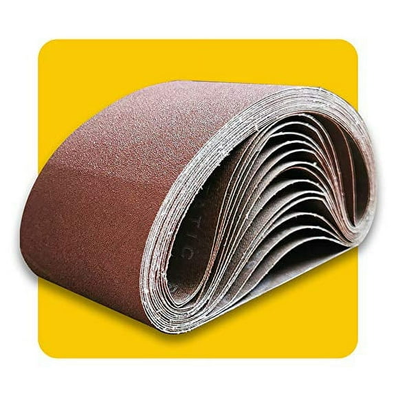 4 x 24 inch Sanding Belt Assortment Packs,12 Pcs(4 Each of 80 120 150 Grit) Aluminum Oxide Abrasive Belts for Sander