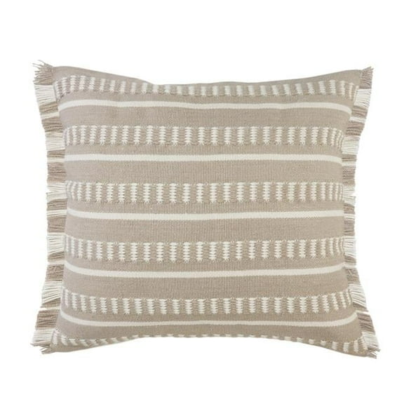 4 x 24 x 24 in. Tan Zippered Coastal Indoor & Outdoor Throw Pillow