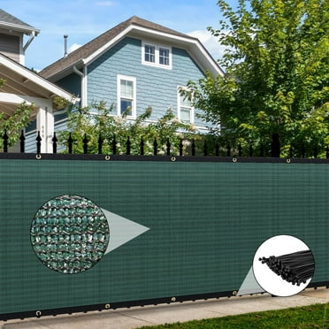 4' x 25' Privacy Screen Fence, 90% Blockage Mesh Shade Net Cover for Garden, Wall, Chain Link Fence (Green, 4' x 25')