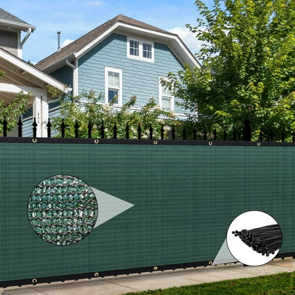 4' x 25' Privacy Screen Fence, 90% Blockage Mesh Shade Net Cover for Garden, Wall, Chain Link Fence (Green, 4' x 25')