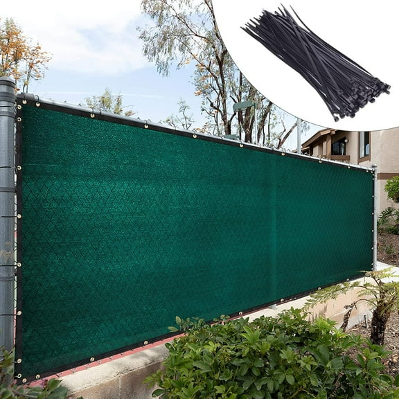 4' x 26' Green Privacy Screen Windscreen Cover Netting Mesh Fabric Cloth - Cable Ties Included